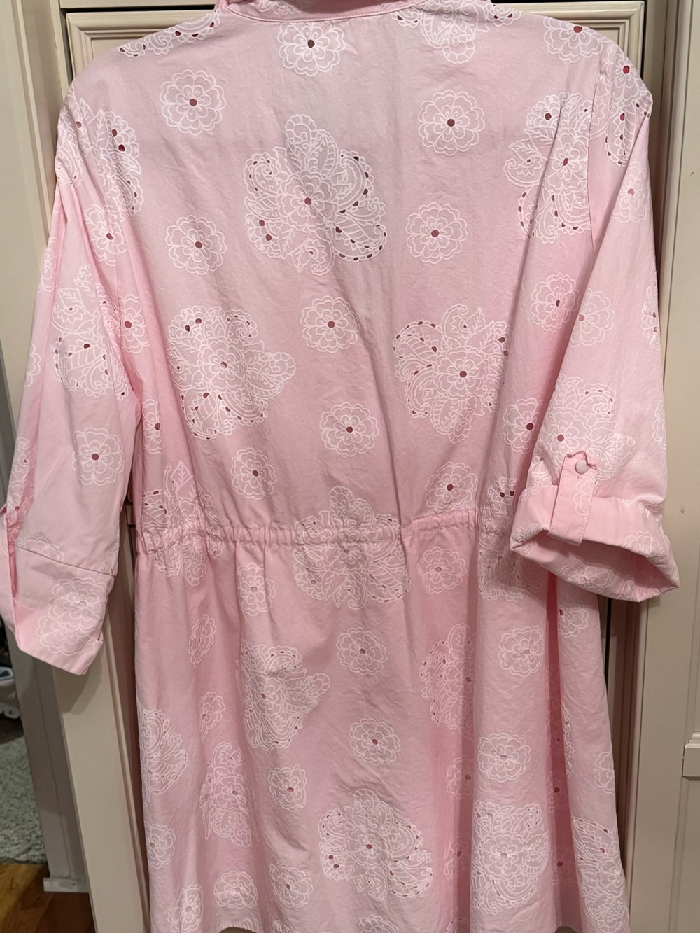 Zara Light Pink Eyelet Shirt Dress - Picture 3 of 3